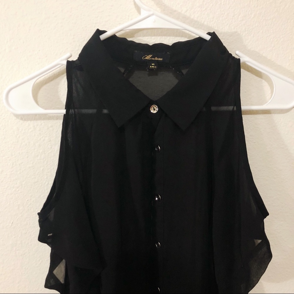 Black see through blouse